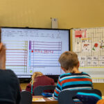 Friedrich-Ludwig-Jahn Grundschule Leuna - Tafel mit Kindern im Unterricht